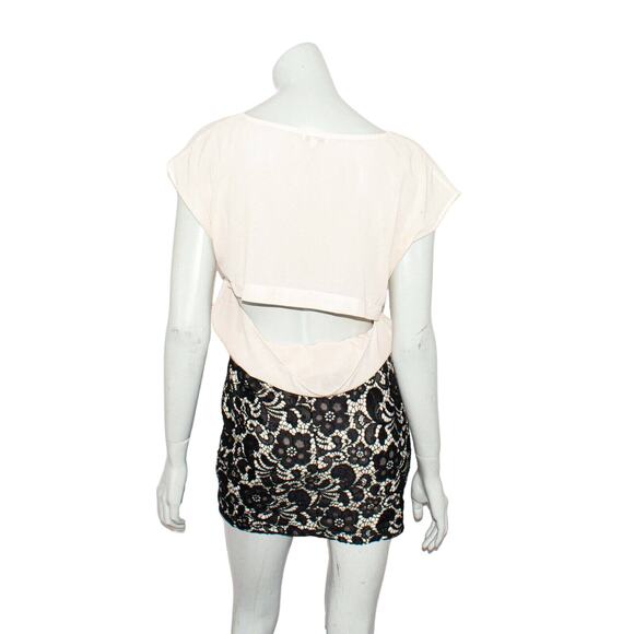 MIU MIU Women's Lace Skirt n blouse Dress Chiffon nude top Size Large - Picture 2 of 9